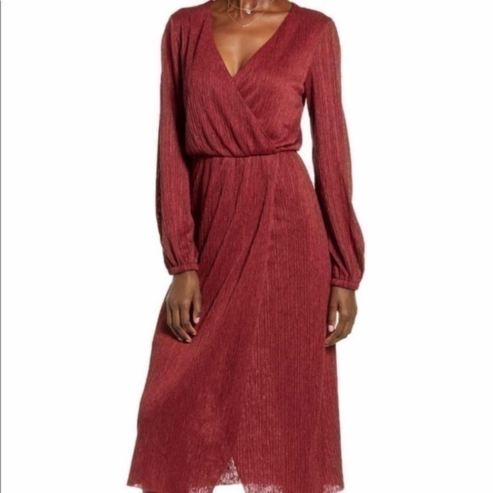 All in favor, long sleeves midi dress XS